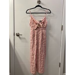 FOREVER 21 Pink Vertically Striped Jumpsuit